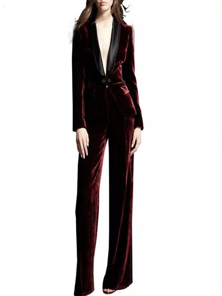 women's two piece pants burgundy velvet formal suits 2 pcs (jacket+pants)women's ladies party evening prom wedding tuxedos, White
women's two piece pants burgundy velvet formal suits 2 pcs (jacket+pants)women's ladies party evening prom wedding tuxedos, White