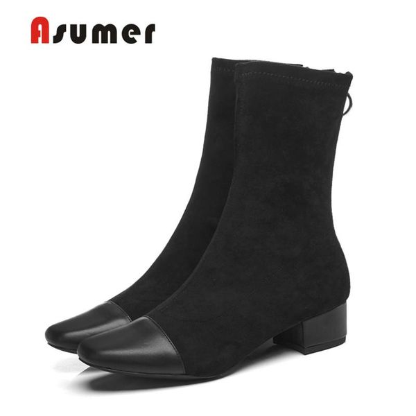 boots asumer 2021 patchwork suede leather women zipper stretch mid calf ladies shoes, Black
boots asumer 2021 patchwork suede leather women zipper stretch mid calf ladies shoes, Black