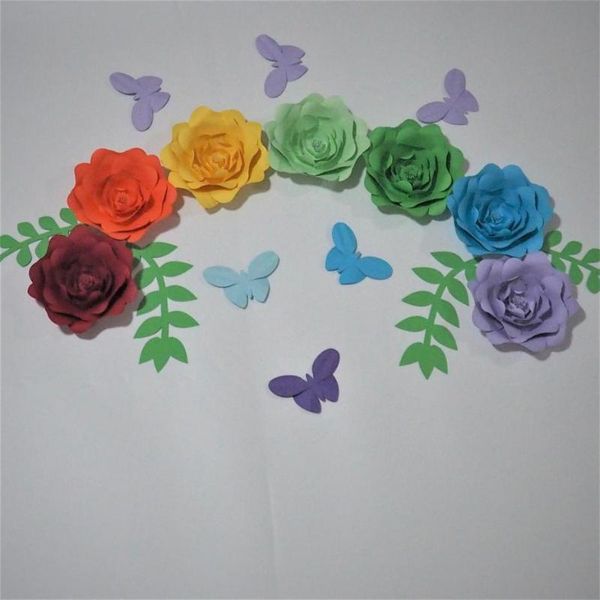 2021 set of 7 giant paper flowers+4 leaves + 6 butterflie for showcase wedding backdrops props flores artificiais para decora o
2021 set of 7 giant paper flowers+4 leaves + 6 butterflie for showcase wedding backdrops props flores artificiais para decora o