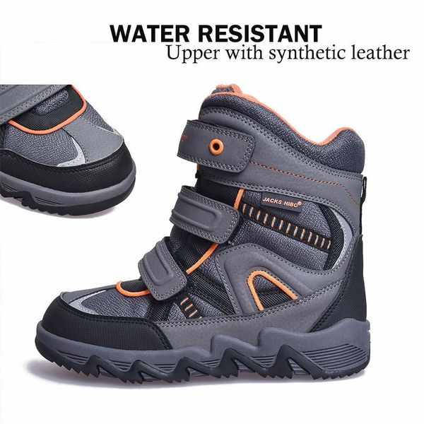 kids winter children snow boots warm high jackshibo water resistant outdoor hiking shoes for boys size 27-35, Black;red
kids winter children snow boots warm high jackshibo water resistant outdoor hiking shoes for boys size 27-35, Black;red