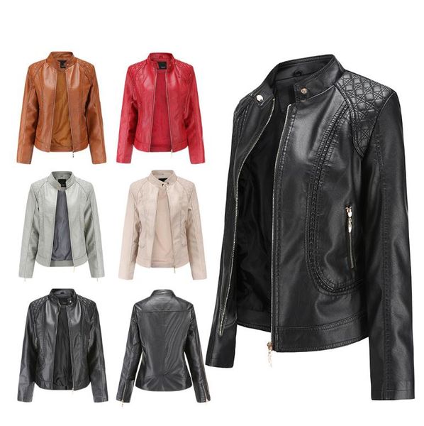 womens faux leather coat zip up moto biker jacket stand collar with stitching detail cool outwear plus size s-xxxxl, Black
womens faux leather coat zip up moto biker jacket stand collar with stitching detail cool outwear plus size s-xxxxl, Black