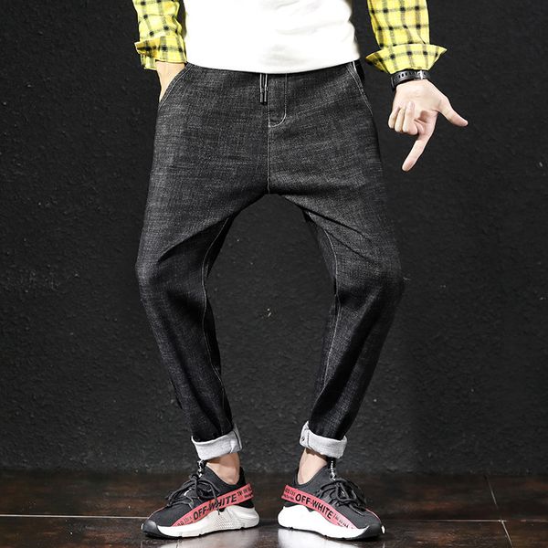network autumn and winter harlan jeans men's korean version high loose lace elastic waist large pants, Blue
network autumn and winter harlan jeans men's korean version high loose lace elastic waist large pants, Blue