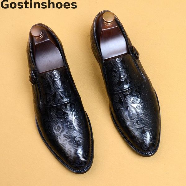 men shoes brown black genuine leather printed slip-on single buckle strap men monk shoes dress formal leather
men shoes brown black genuine leather printed slip-on single buckle strap men monk shoes dress formal leather