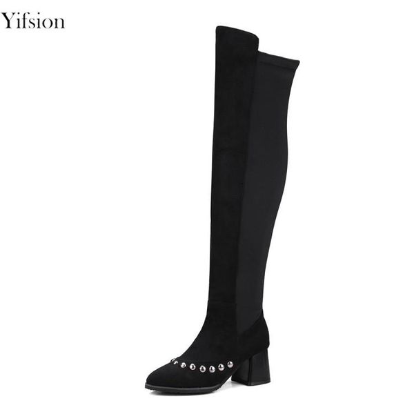 olomm new women winter over the knee boots square heels boots rivets pointed toe black office shoes women us size 3-16
olomm new women winter over the knee boots square heels boots rivets pointed toe black office shoes women us size 3-16