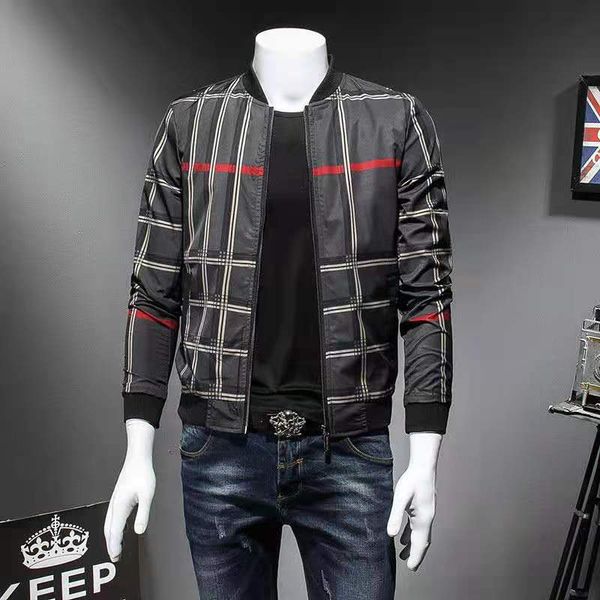 in early spring of 2021, british style light luxury men's thin jacket checked jacket jacket casual long sleeve stand-up collar trend pr, Black;brown
in early spring of 2021, british style light luxury men's thin jacket checked jacket jacket casual long sleeve stand-up collar trend pr, Black;brown