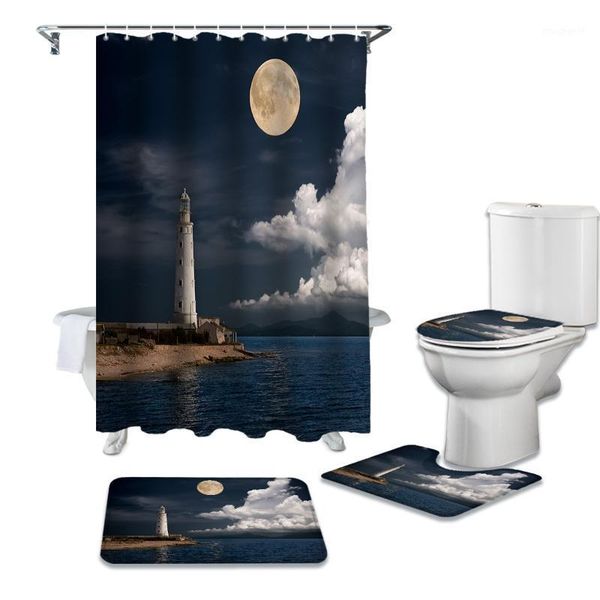 lighthouse view at night waterproof bath shower curtain rug set non-slip bath mat toliet cover polyester shower curtain1
lighthouse view at night waterproof bath shower curtain rug set non-slip bath mat toliet cover polyester shower curtain1