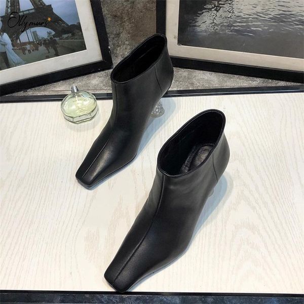 ollymurs new black white genuine leather women boots square toe slip on thin mid heel women autumn ankle boots shoes woman
ollymurs new black white genuine leather women boots square toe slip on thin mid heel women autumn ankle boots shoes woman