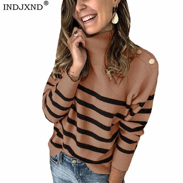 indjxnd womens sweaters 2020 winter turtleneck sweater pullover jumper knitted femme new striped cotton buttons clothes, White;black
indjxnd womens sweaters 2020 winter turtleneck sweater pullover jumper knitted femme new striped cotton buttons clothes, White;black