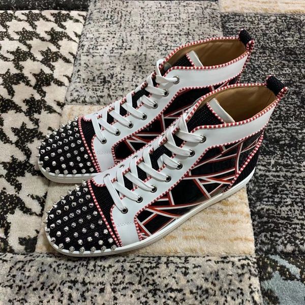 final new spikes men women high red bottom sneakers popular designer printed leather casual shoes luxury comort red sole trainers eu35-4, Black
final new spikes men women high red bottom sneakers popular designer printed leather casual shoes luxury comort red sole trainers eu35-4, Black
