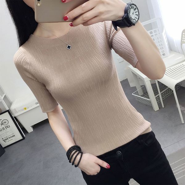 new women's ice silk knitted sweater, bottom wear, loose korean version of student's sleeveless middle sleeve, White;black
new women's ice silk knitted sweater, bottom wear, loose korean version of student's sleeveless middle sleeve, White;black