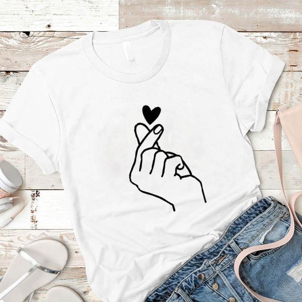 women lady t shirt finger heart printed tshirt ladies short sleeve loose tee shirt women female clothes graphic t-shirt, White
women lady t shirt finger heart printed tshirt ladies short sleeve loose tee shirt women female clothes graphic t-shirt, White