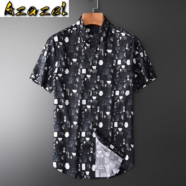 men's casual shirts azazel summer mens luxury abstract pattern allover printing dress plus size 4xl camisa masculina man, White;black
men's casual shirts azazel summer mens luxury abstract pattern allover printing dress plus size 4xl camisa masculina man, White;black