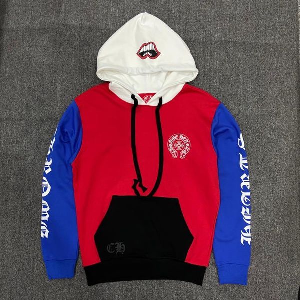 new fashion brand croxin couple's color matching printing letter lip hooded pullover cotton sweater, Black
new fashion brand croxin couple's color matching printing letter lip hooded pullover cotton sweater, Black