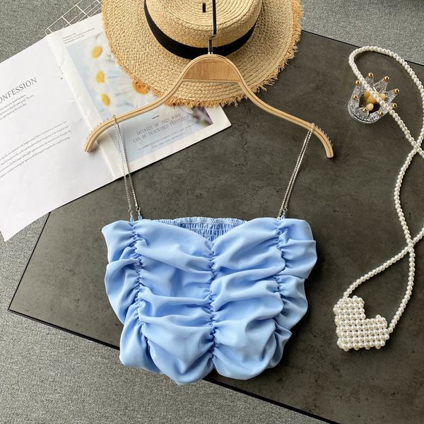 2021 new female singiny slingssummer blouse no back slash elastic neck ruched short fashion shirts streetweare 3v80, White
2021 new female singiny slingssummer blouse no back slash elastic neck ruched short fashion shirts streetweare 3v80, White