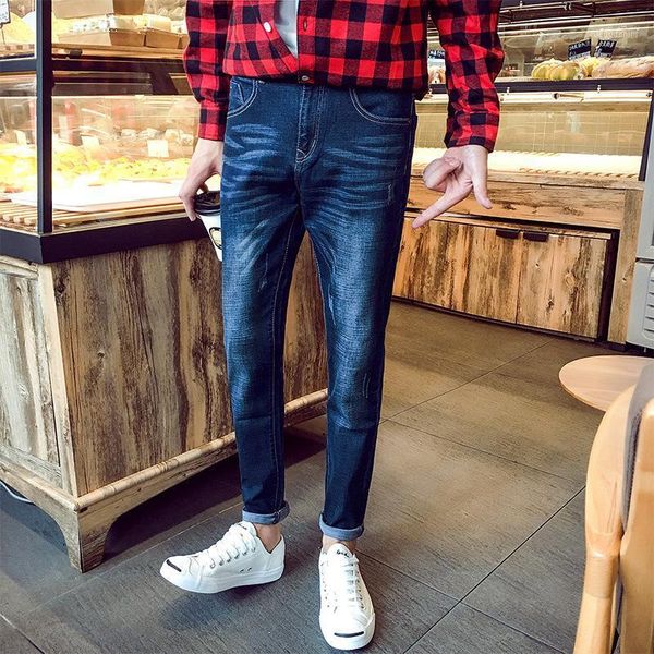 men's jeans spring autumn stretch skinny pleated washed casual men denim blue retro solid pants straight vintage fashion1
men's jeans spring autumn stretch skinny pleated washed casual men denim blue retro solid pants straight vintage fashion1