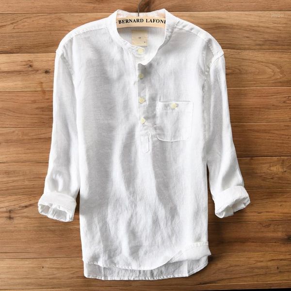 new mens shirts three quarter sleeves solid linen dress shirt men stand collar quality casual shirts man #8261, White;black
new mens shirts three quarter sleeves solid linen dress shirt men stand collar quality casual shirts man #8261, White;black