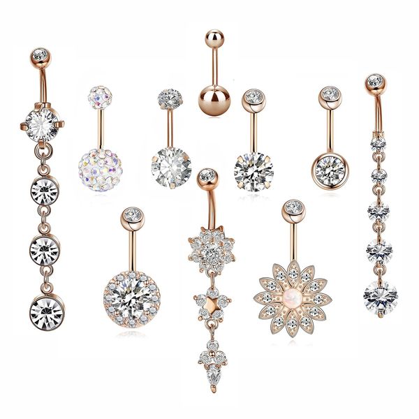 10 pcs/setrose gold belly button rings stainless steel zircon umbilical nail set opal belly button ring belly button piercing jewelry
10 pcs/setrose gold belly button rings stainless steel zircon umbilical nail set opal belly button ring belly button piercing jewelry