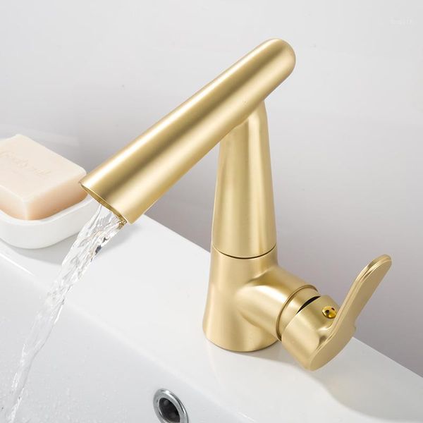 basin faucet single lever 360 rotation spout moder brass mixer tap for kitchen or bathroom basin water sink mixer gold brush1
basin faucet single lever 360 rotation spout moder brass mixer tap for kitchen or bathroom basin water sink mixer gold brush1