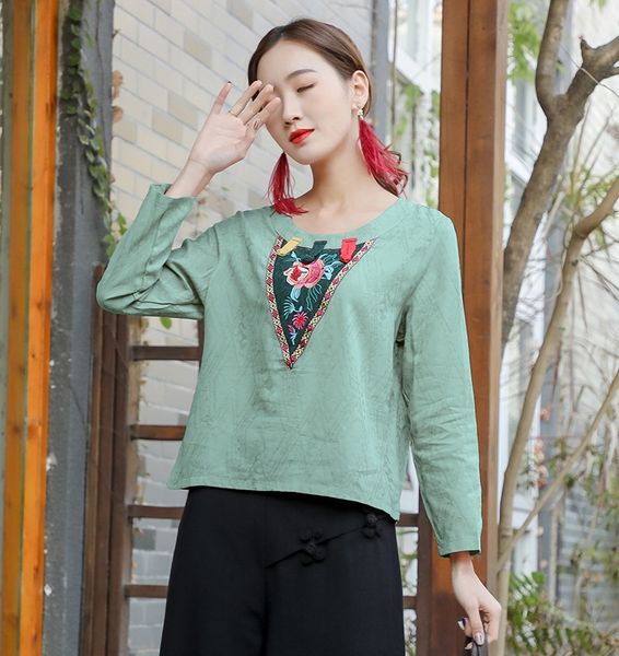 2020 autumn new of literature and art women's cotton and linen nationalitybutton nationality embroidery national style chinese style bu, White
2020 autumn new of literature and art women's cotton and linen nationalitybutton nationality embroidery national style chinese style bu, White
