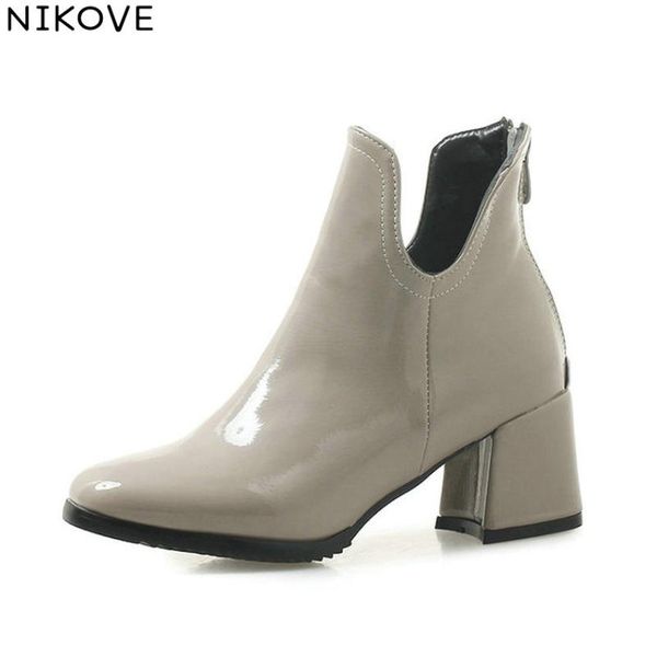 boots nikove 2021 women square toe high heels shoes ankle zipper patent leather pu autumn size 34-43, Black
boots nikove 2021 women square toe high heels shoes ankle zipper patent leather pu autumn size 34-43, Black