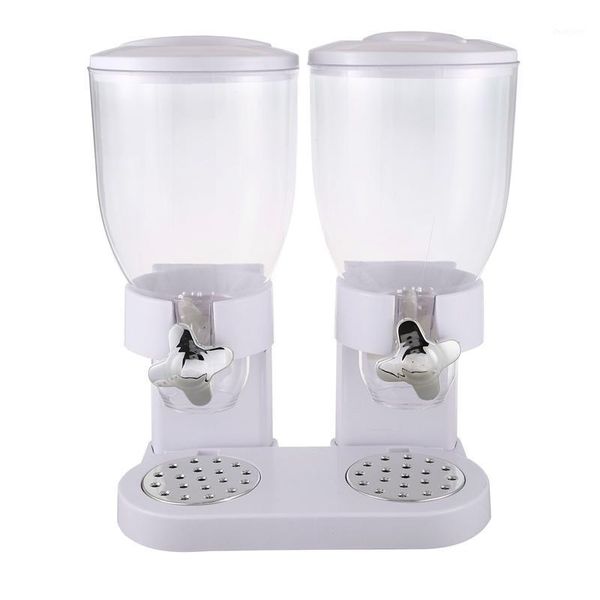 double cereal dispenser storage container dry snack kitchen canister fresh for kitchen storage bottle,white1
double cereal dispenser storage container dry snack kitchen canister fresh for kitchen storage bottle,white1