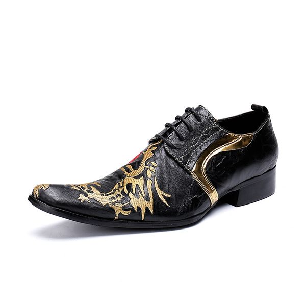 dress shoes men business leather brand lace up lok fu for wedding, Black
dress shoes men business leather brand lace up lok fu for wedding, Black