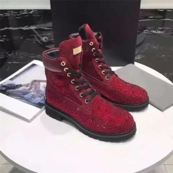 women shoes ankle boots rhinestone decor lace up female shoe multi color flat round toe fur warm, Black
women shoes ankle boots rhinestone decor lace up female shoe multi color flat round toe fur warm, Black