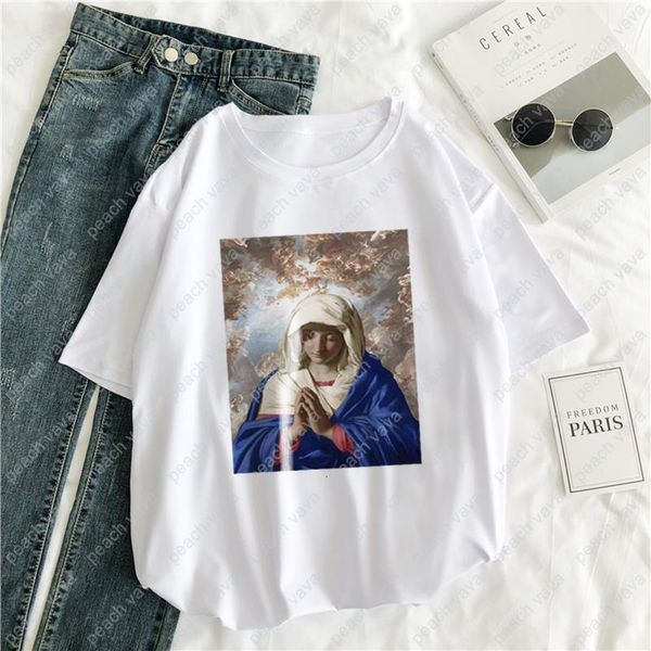 our lady of belief oil painting angel baby print casual loose summer funny short-sleeve large size retro female t-shirt, White
our lady of belief oil painting angel baby print casual loose summer funny short-sleeve large size retro female t-shirt, White