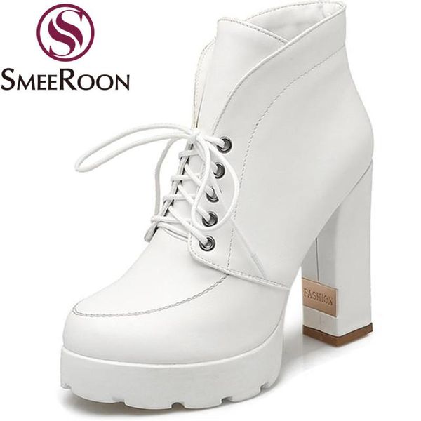 Smeeroon 2020 lace up ankle boots for women round toe sexy thick high heels boots keep warm winter prom shoes platform, Black
Smeeroon 2020 lace up ankle boots for women round toe sexy thick high heels boots keep warm winter prom shoes platform, Black