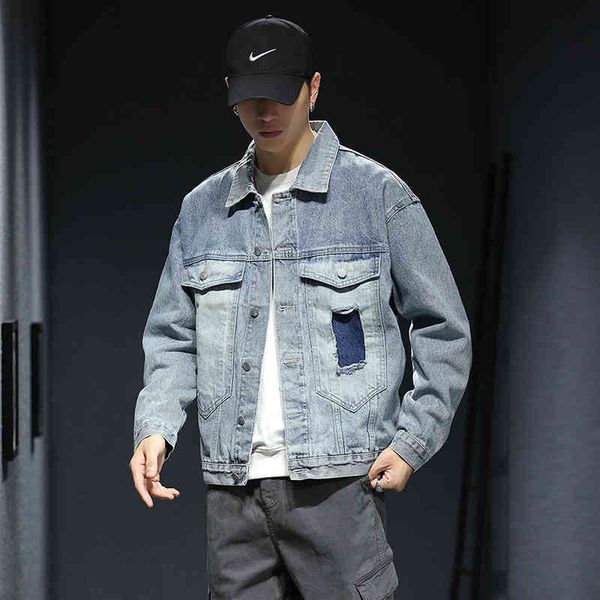 men's jackets denim 2021 autumn blue couple korean fashion print hole loose, Black;brown
men's jackets denim 2021 autumn blue couple korean fashion print hole loose, Black;brown
