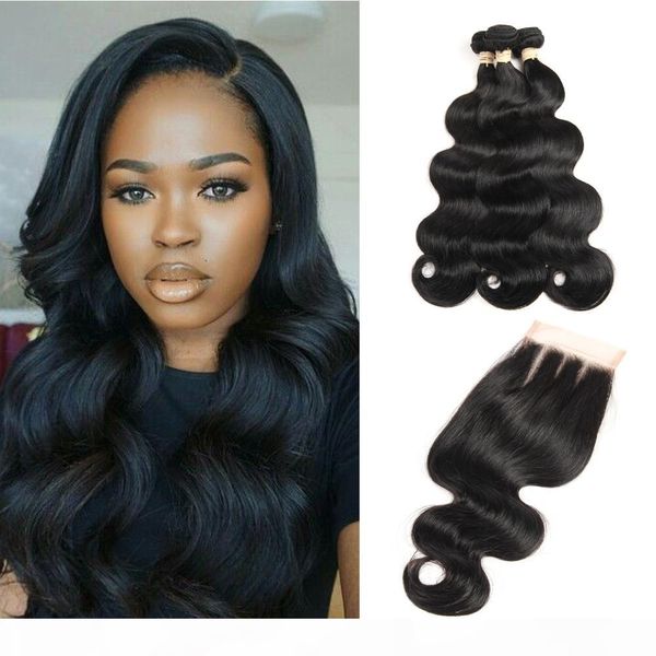 hc human hair weaves 3 bundles brazilian body wave with closure 4*4 lace closure with bundles non remy hair weaving one pack, Black
hc human hair weaves 3 bundles brazilian body wave with closure 4*4 lace closure with bundles non remy hair weaving one pack, Black