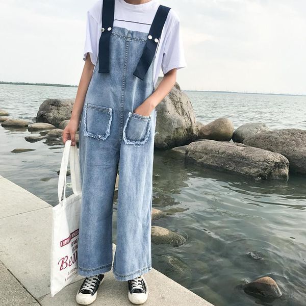 lguc.h overalls jeans women trendy denim jumper pants suspenders jeans with braces 2019 korean street casual trousers wide leg1, Blue
lguc.h overalls jeans women trendy denim jumper pants suspenders jeans with braces 2019 korean street casual trousers wide leg1, Blue