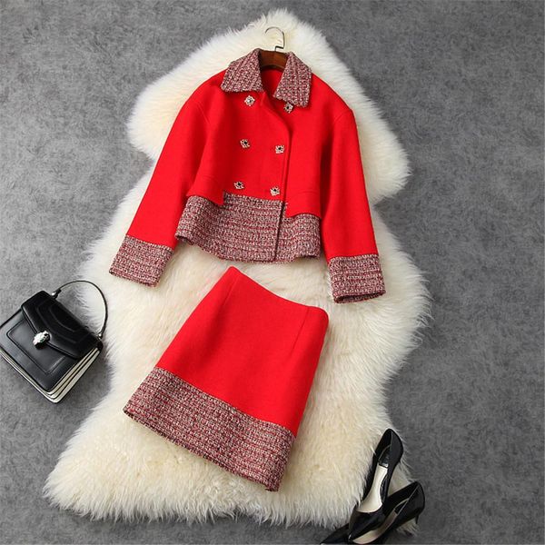 the european luxury designer designed two sets of autumn suits, quilted woolen jackets and skirts, light luxury dresses for small brands, White
the european luxury designer designed two sets of autumn suits, quilted woolen jackets and skirts, light luxury dresses for small brands, White