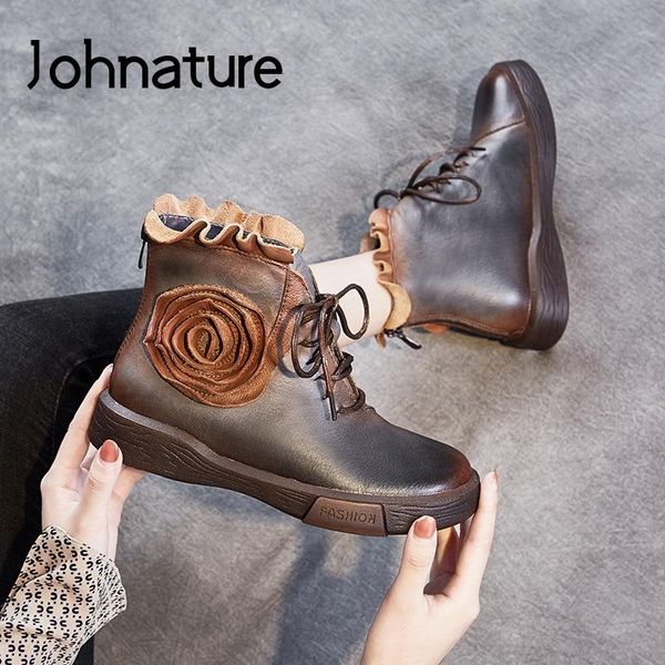 johnature winter plush women boots 2020 new warm women shoes genuine leather lace-up flower handmade concise platform boots, Black
johnature winter plush women boots 2020 new warm women shoes genuine leather lace-up flower handmade concise platform boots, Black