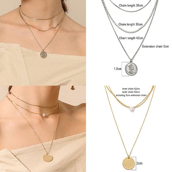 chains women stainless steel necklace long pendant fashion moon circle map jewelry multilayer gift, Silver
chains women stainless steel necklace long pendant fashion moon circle map jewelry multilayer gift, Silver