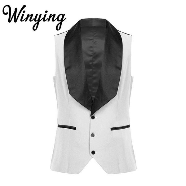 men's vests casual patchwork suit vest business jacket lapel sleeveless single breasted slim waistcoat for graduation ceremony wedding, Black;white
men's vests casual patchwork suit vest business jacket lapel sleeveless single breasted slim waistcoat for graduation ceremony wedding, Black;white