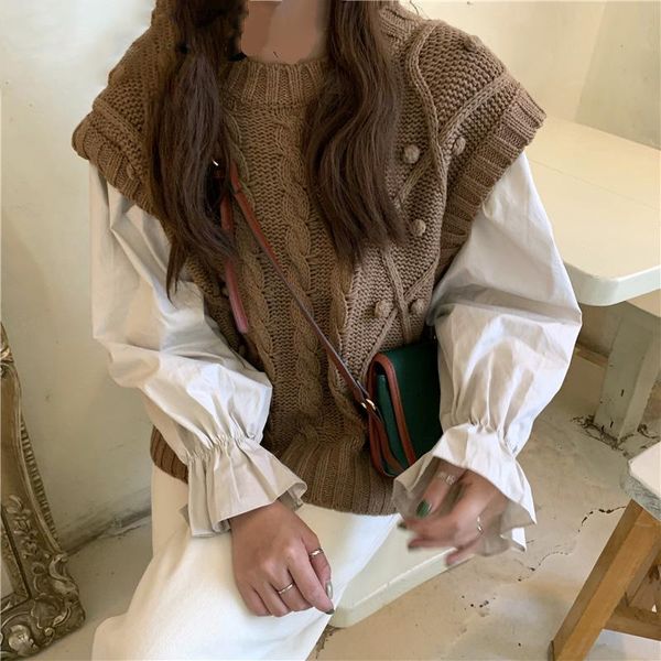 women's tracksuits spring fall back lace up o neck long flare sleeve blouse women white wild twist sweater sleeveless vest kniited loos, Gray
women's tracksuits spring fall back lace up o neck long flare sleeve blouse women white wild twist sweater sleeveless vest kniited loos, Gray