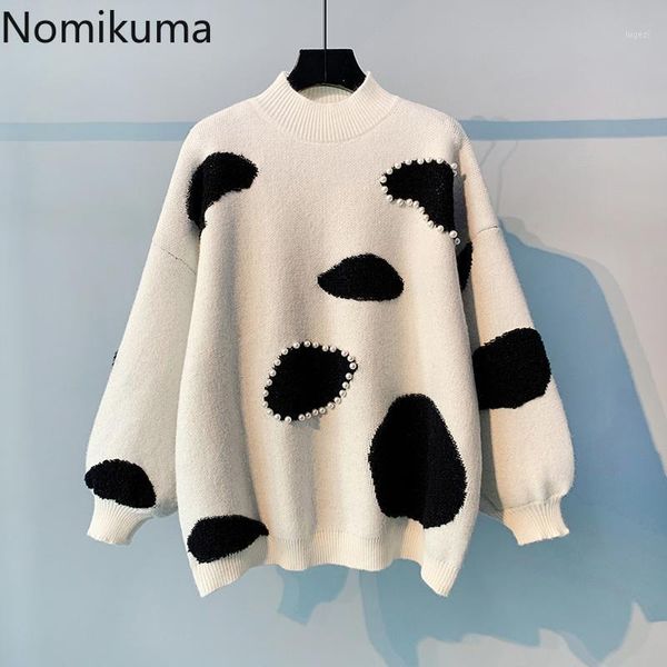 nomikuma pull femme korean beads contrast color knitted pullover causal half turtleneck long sleeve women sweater 2020 new 6d1351, White;black
nomikuma pull femme korean beads contrast color knitted pullover causal half turtleneck long sleeve women sweater 2020 new 6d1351, White;black