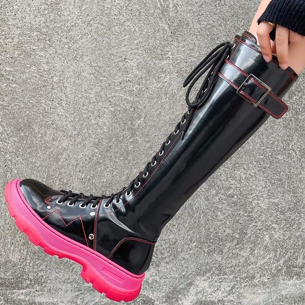 boots 2021 winter knigt plarform cross tied thick sole genuine leather women round toe knee high zipper feminines shoes, Black
boots 2021 winter knigt plarform cross tied thick sole genuine leather women round toe knee high zipper feminines shoes, Black