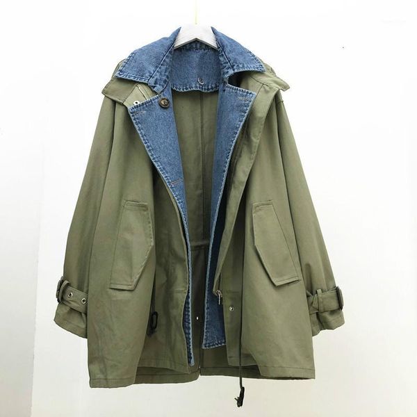 women jacket korean style 2020 spring autumn new pattern lapel long sleeve fake two piece patchwork zipper safari style coat1, Black;brown
women jacket korean style 2020 spring autumn new pattern lapel long sleeve fake two piece patchwork zipper safari style coat1, Black;brown