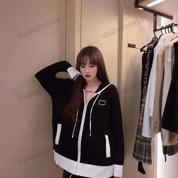 new web celebrity knitted hooded cardigan with long sleeves, autumn and winter embroidered loose coat blouse, Black;brown
new web celebrity knitted hooded cardigan with long sleeves, autumn and winter embroidered loose coat blouse, Black;brown