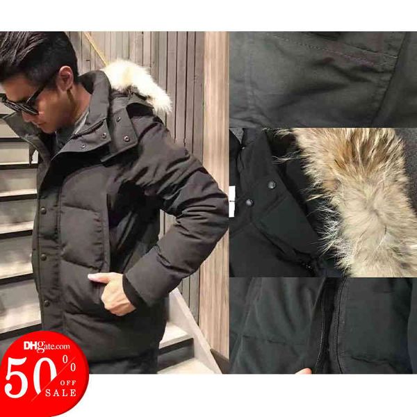 fast shiping mens winter down jacket puffer hooded real big wolf fur thick coat doudoune homme jackets men women couples parka windproof, Black
fast shiping mens winter down jacket puffer hooded real big wolf fur thick coat doudoune homme jackets men women couples parka windproof, Black
