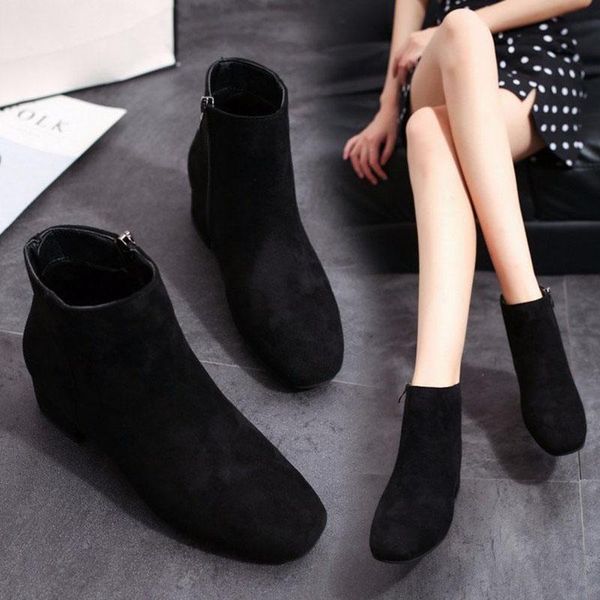 boots mid heels women autumn winter flock classic zipper snow ankle suede warm ladies shoes botas mujer, Black
boots mid heels women autumn winter flock classic zipper snow ankle suede warm ladies shoes botas mujer, Black