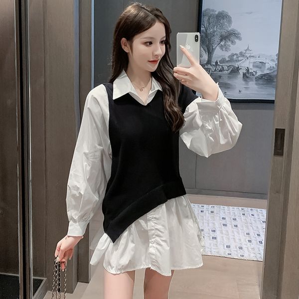 skirt 2020 autumn new korean version of lapel loose skinny fake two dressshirt dress dresspiece short skirt western style shirt dress 7ebxz, White;black
skirt 2020 autumn new korean version of lapel loose skinny fake two dressshirt dress dresspiece short skirt western style shirt dress 7ebxz, White;black
