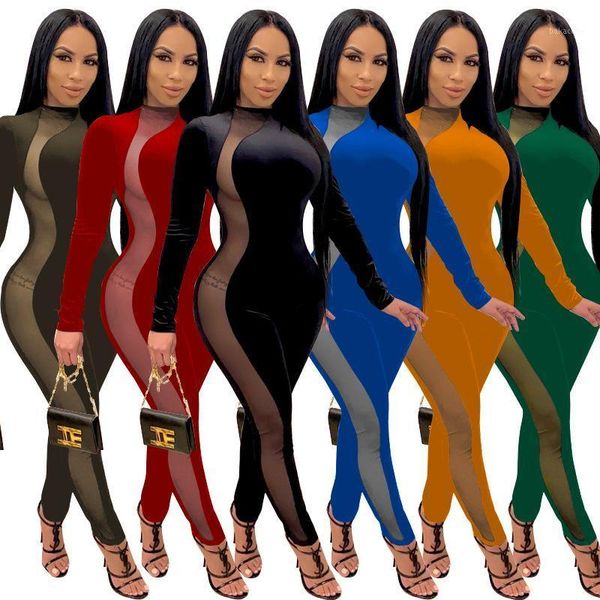 jumpsuits for women 2020 plus size long sleeve velvet mesh patchwork bodycon romper club outfits wholesale dropshipping1, Black;white
jumpsuits for women 2020 plus size long sleeve velvet mesh patchwork bodycon romper club outfits wholesale dropshipping1, Black;white