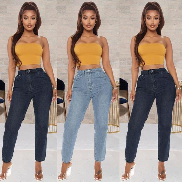 ladies straight jeans casual jeans high waist pants women's slim retro women's stretch pants1, Blue
ladies straight jeans casual jeans high waist pants women's slim retro women's stretch pants1, Blue