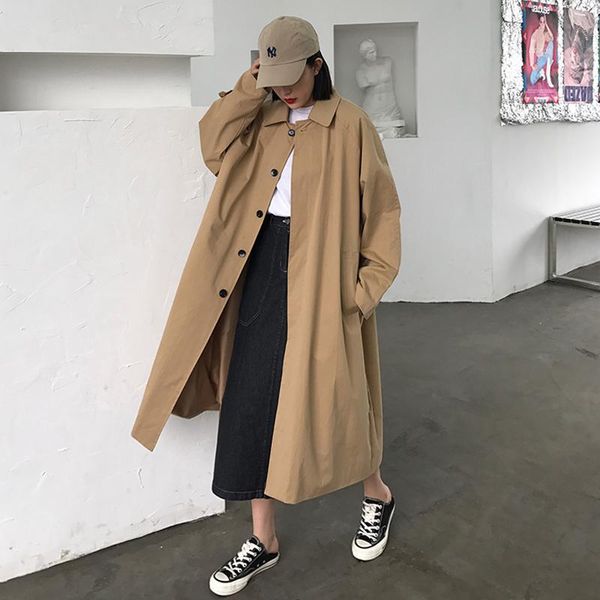 spring autumn 2021 new fashion female loose vintage long-sleeved trench coat single-breasted casual women's long windbreaker, Tan;black
spring autumn 2021 new fashion female loose vintage long-sleeved trench coat single-breasted casual women's long windbreaker, Tan;black