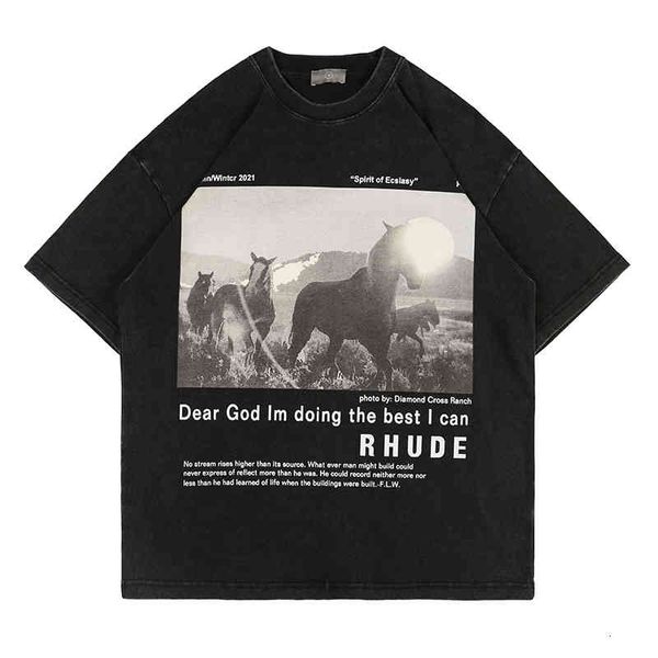 men's t-shirts summer fashion brand washed used animal print loose casual short sleeve t-shirt for men and women ahus, White;black
men's t-shirts summer fashion brand washed used animal print loose casual short sleeve t-shirt for men and women ahus, White;black