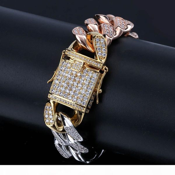 full of zircon jewelry buckled cuban chain bracelet 14mm man plating three color gold bracelet, Golden;silver
full of zircon jewelry buckled cuban chain bracelet 14mm man plating three color gold bracelet, Golden;silver