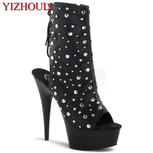 boots 15cm type high heel, female feel ultra short - knee spring autumn shoes black and white rivet dance
boots 15cm type high heel, female feel ultra short - knee spring autumn shoes black and white rivet dance